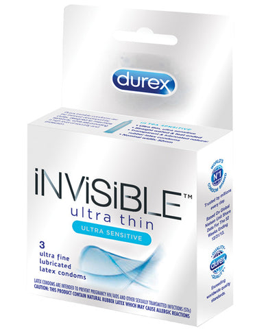Durex Invisible Ultra Thin Condoms, 3 pack