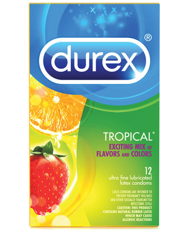 Durex Tropical Flavored Condoms, 12 pack