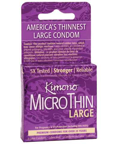 Kimono Micro Thin Large Condoms, 3 pack