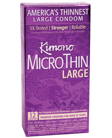 Kimono Micro Thin Large Condoms, 12 pack