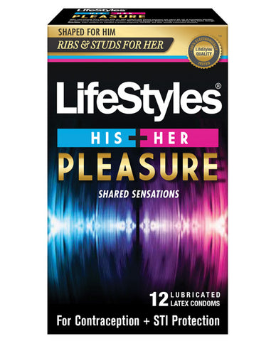 Lifestyles His & Her Pleasure Condoms, 12 pack