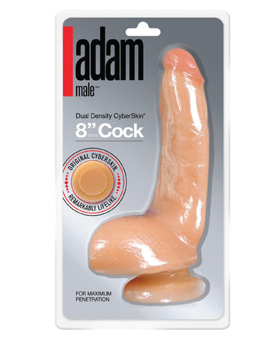 Adam Male Dual Density Cyberskin 8 inch Dildo, Flesh