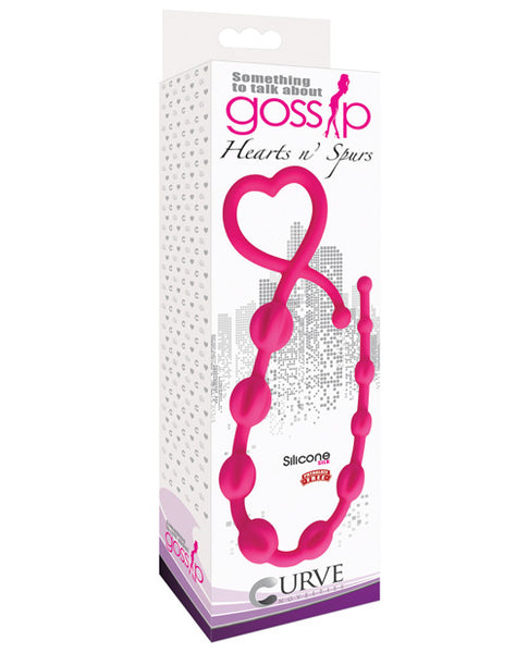 Gossip Hearts and Spurs Anal Beads, Magenta